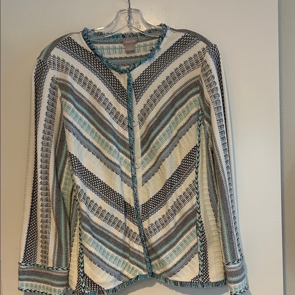 Chico's Jackets & Blazers - Chico's Size 2  Multicolor Striped Jacket